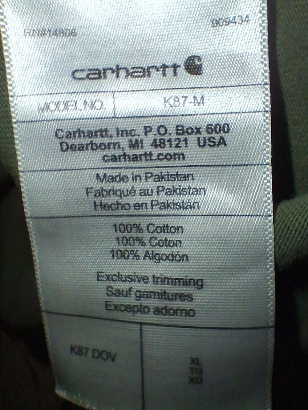 Carhartt Olive Green Pocket Short Sleeve Loose Fitting Tee In A Mens XL. - Picture 3 of 6